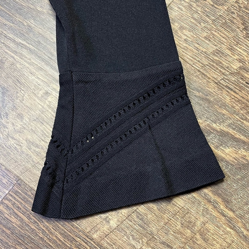 Exclusively Misook Classic Acrylic Knit Bell Sleeve Maxi Dress XS Black Witchy - Picture 8 of 13